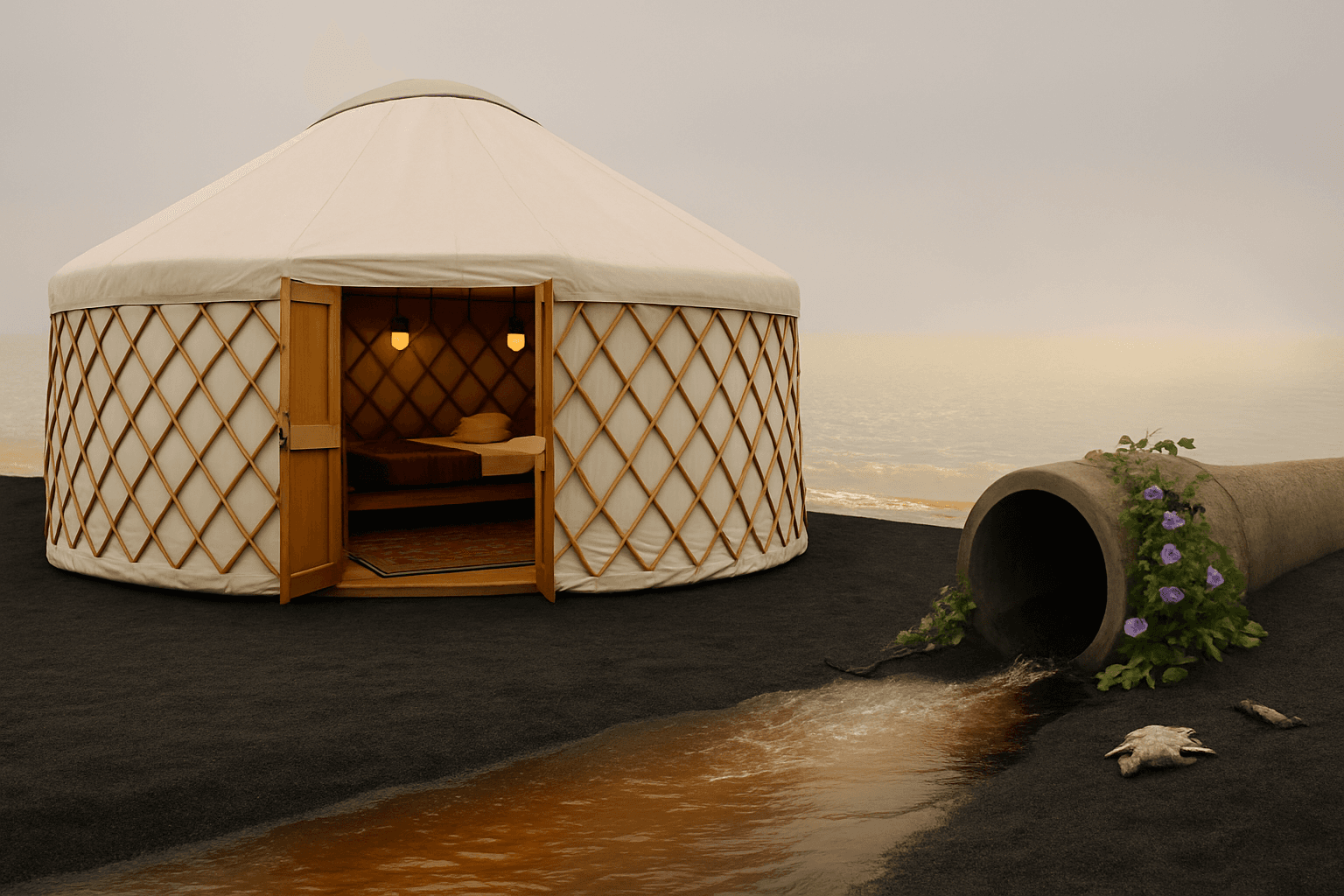 Beachfront Yurt · Ash Beach